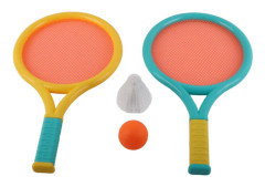 Badmintonracketset för barn 2 Racketar 2 Bollar Blå Gul Halkfri Tålig Portabel
