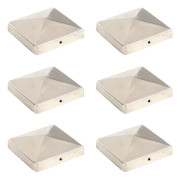 vidaXL Stolphattar pyramid 6 st rostfritt stål 101x101 mm