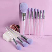 10pcs/set Professional Purple Makeup Brush Set with Storage Bag Eye Shadow Powder Foundation Sculpting Highlighter Eyebrow Brush
