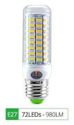 E27 LED-lampa E14 LED SMD 5730 220V Majslampa 24 36 56 72LEDs Lamparas LED Chandelie För Heminredning Ampull Led-ljus E27-72LEDs Warm White
