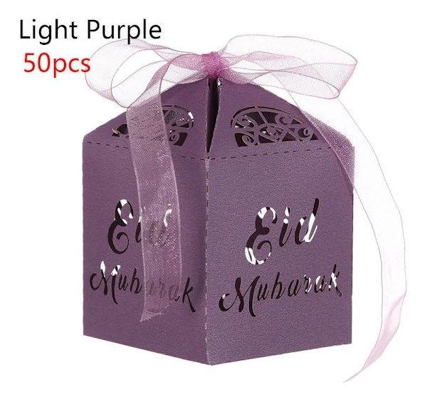 Mordely 10/20/50 st Eid Mubarak godislåda LJUSLILA 50 STK light purple 50pcs