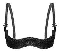 Dam 1/2 Cup Push Up Bygel Spets BH Underkläder Öppen Bröstkupa BH Toppar Justerbar Rem Svamp Vadderad BH Underkläder Black A 3XL