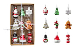 Julgransprydnader i glas Hängande Snögubbe Ängel Husdesign Flerfärgade Juldekorationer Julbordsprydnad