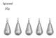 5 st 5g/7g/10g/14g/20g fiskeblyvikter vattendroppar 20G
