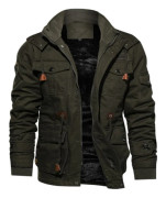 Vinter Casual Thicken Jacketjacka för män dark green XXL