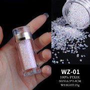 Nagelkonst Mikro Pärlor Strass Kristaller Glitter för DIY 3D Nageldekorationstillbehör 1 Flaska