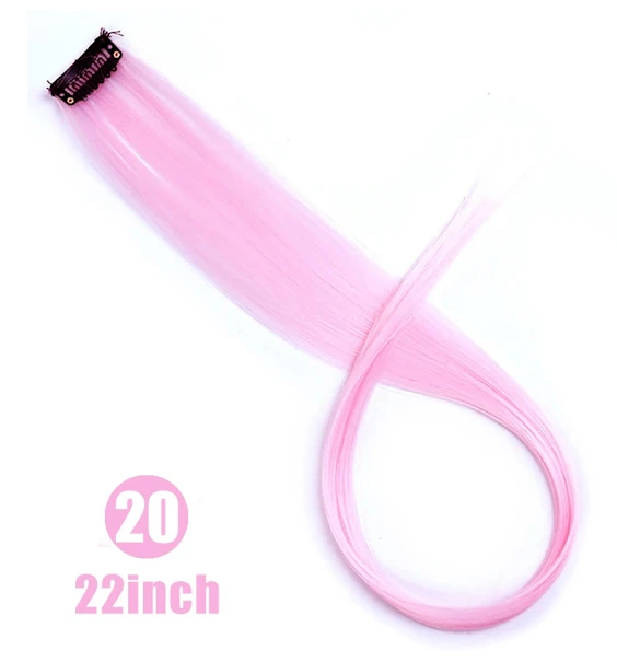 Lupu Synthetic Rainbow Highlighted Hair Girl One Chip In Hair Extension Hårnål Långt rakt hår Spänne för hår falskt hår 20 22inches
