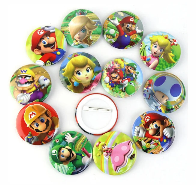#12-pack Super Mario Pins Mario-märken#