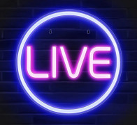 LOGO Live neon - led Live Neon för Twitch, tiktok, YouTube streaming / spelkonsoler - cool live / record logo - rund LED-logo för Studio, Vägg, Säng