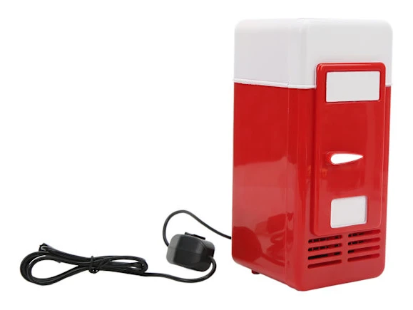 USB Mini Kylskåp Kylning Värme Frysning Resor Bil Kyl Dryck Kylare Kylskåp Röd