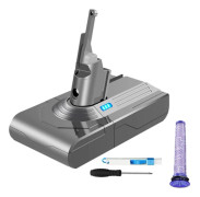 2000MAh V8 Ersättningsbatteri Kit 21.6V för Dyson V8 Animal /Absolute/Carbon Fiber Sladdlös Handhållen Dammsugare