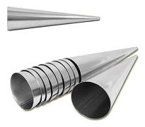 Set med 20 konformar i rostfritt stål 90 mm x 25 mm