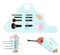 Makeup Blandningspalett Armband, Vikbar Makeupborste Förvaringspalett Blue