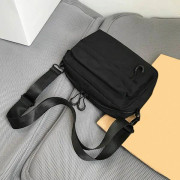 Avslappnad Herr Axelremsväska i Nylon för Mobiltelefon SVART black