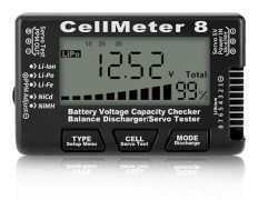 RC Cellmeter 8 Digital Batterikapacitetskontroll Controller Tester Spänningstestare för -Ion NiMH Nicd Cellmätare Svart
