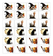 24 st Halloween tecknad pumpa dödskalle väggdekaler badrum vardagsrum glasfönsterdekaler dekorativt självhäftande papper