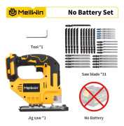 MellWin 3500RPM Borstlös Elektrisk Sticksåg 750W Sticksåg Justerbart Blad 3 Variabla Hastigheter Träbearbetningsverktyg för Makita 18V Batteri Without Battery