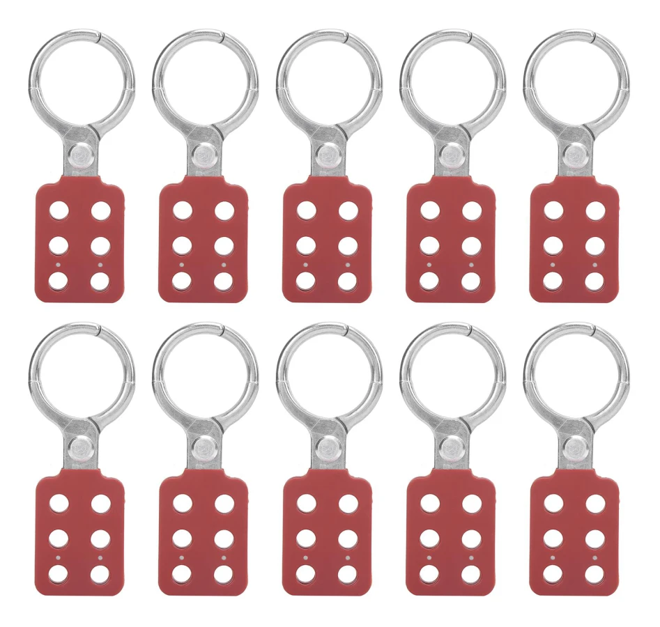 10 st Lockout Hasp 38mm1.5in 6 Hål Aluminium Isolering för Brandfarliga Explosiva Platser
