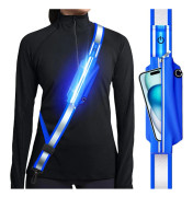 Löparlampa med reflexbälte, LED-reflexbälte, USB typ C, uppladdningsbar löparlampa med reflexer, lampa för joggare, löpning, cykling