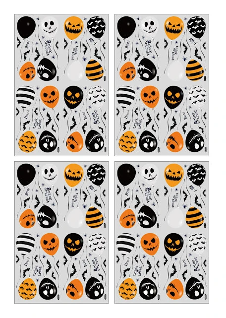 4 set Halloween glasfönsterdekaler spöke zombie pumpa spindel statiska fönsterdekaler semesterfestdekoration