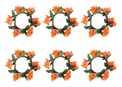 Höst Jul Ljusring för Pelarljus, Set om 6, Passar 4cm Ljus, Ljuskransar, Blomsterdekorationer för Bordsdekorationer & Matbord