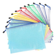 A4 Dokumentficka med Dragkedja 12 st Dragkedjeförsedd Ficka Mapp Paket Plånbok Dokumentficka Filmapp Väska Plast Filmapp Kontorsmaterial Rese PVC