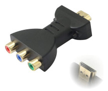 Adapter HDMI Hane till 3 RCA Hona Komposit Video Ljud VA Komponent Konverter Adapter Lämplig för HDTV DVD och de flesta LCD-projektorer