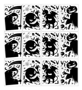 3 set Halloween spöke monster spöke fönsterdekaler Häxa Liemannen Fladdermus Dödskalle festdekoration statiska klistermärken
