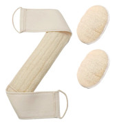 Naturlig Loofah Exfolierande Ryggskrubbare för Duschset, Loofah Svampdynor & Kroppssvampskrubbare, Djuprengör & Stärk Din Hud, för Män och
