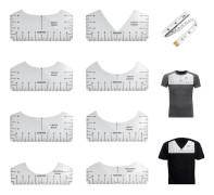 bitar - T-shirt linjalguide - med 1 mjukt måttband - T-shirt justeringsverktyg