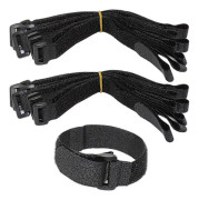16-pack Högkvalitativa Nylon Kabelband med Haken och Slinga, 30 cm x 2.5 cm, Svart