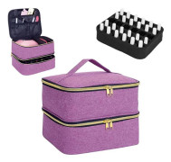 Nagellacksfodral Organizer - Väska Stylist Bärande UV Gel Lamp Förvaring Skönhet Lämplig för 30 Flaskor Konst Med Avtagbara Avdelare För Alla Tillbehör_yu