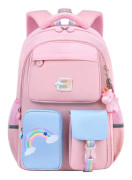Söt Ryggsäck för Skolflickor – Skolryggsäck för Barn, Låg-, Mellan- och Högstadiet, Vattentät & Stor Kapacitet_TF_TF Rosa S-29x19x40cm