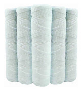 Set med 5 lindade vattenfilterpatroner anti-sediment 9 tum 3/4 - 5 mikron kompatibla med 10-tumsfilter tillverkade i Frankrike