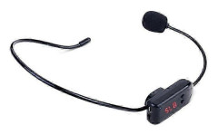 Svart Bärbart FM Trådlöst Mikrofon Headset Radio Megafon För Reseledare Undervisning Möten Föreläsningar Tillbehör
