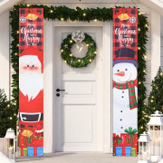 Jul Dörrdekorationer, God Jul Dörrbanderoll Jultomte Snögubbe Verandaskylt Banderoll Jul Hängande Dekorationer
