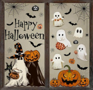 6 Ark Halloween Fönsterdekaler – Vintage Spöke, Pumpa och Fladdermus, Återanvändbara Klistermärken för Glas och Heminredning_TF_TF