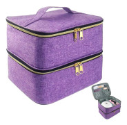 Nagellacksfodral Organizer – Skönhetsfodral för 30 flaskor – Med avtagbara avdelare – Nagelfodralväska – Nagelkonst & Nageltillbehör – Lila