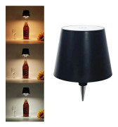 Uppladdningsbar lampskärm för flaska_TF_TF Svart 3 färglägen