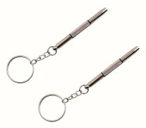 2 st Stål Glasögonskruvmejsel, Glasögonskruvmejsel, Klockreparationssats med Nyckelring, Portabelt Handverktyg, Precisionsskruvmejselverktyg 2 stk