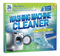 Rengöringsmedel för tvättmaskin - Djuprengöringstabletter för HE Frontmatad & Toppmatad tvättmaskin, Septisk säker miljövänlig Deodorizer[D] Green 24PCS