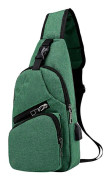 Bästsäljare - Nytt Slings Bag Med Usb-port Mångsidig, En Axelväska Casual Ryggsäck green