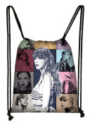 Populär sångerska Taylor Swift Swiftie Gympapåse med dragsko Barn Sport Simning Skolryggsäck Reseryggsäck Fans Present -NMAOV