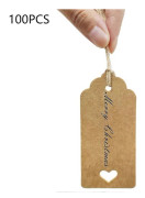 1 Set Hängande Etikett Stora Tomma Ytor Lätt att Skriva Kraftpapper Naturlig Jute Snöre DIY Presentetikett Hantverksmaterial Qinhai
