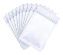 100 Pieces Holographic Packaging Bags Storage Bag for Food (Translucent Matte White, 12x18cm)