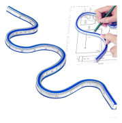 Flexibel linjal, 50 cm PVC-linjal, tydligt flexibel böjbar Cu, ZQKLA