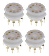 4 st Keramiska 9-pin Guld PCB Vakuumrörsockel för 12AX7, 12AT7, 12AU7, ECC83, ECC82, E88CC, 6922, 6p1