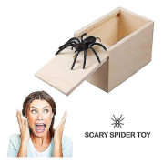 April Fools' Day-present Träprank Spela Skämt Hem Kontor Scare Toy Box Gag Spindel Mus Barn Rolig Present