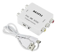 Mini Pal Ntsc Tvåvägs TV-systemkonverterare Växlare Pal till Ntsc Ntsc till Pal Dubbelriktad TV-komposit