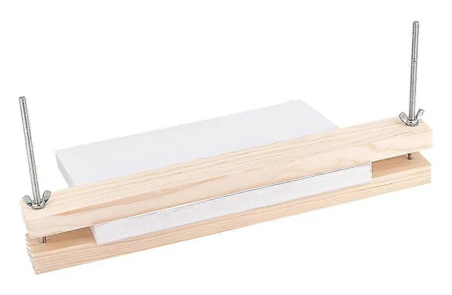 Träbokbindningspress Stor Press Bokbindare 38x3,8 cm Platt Papperspressmaskin Träformfaktor Vadderingspress